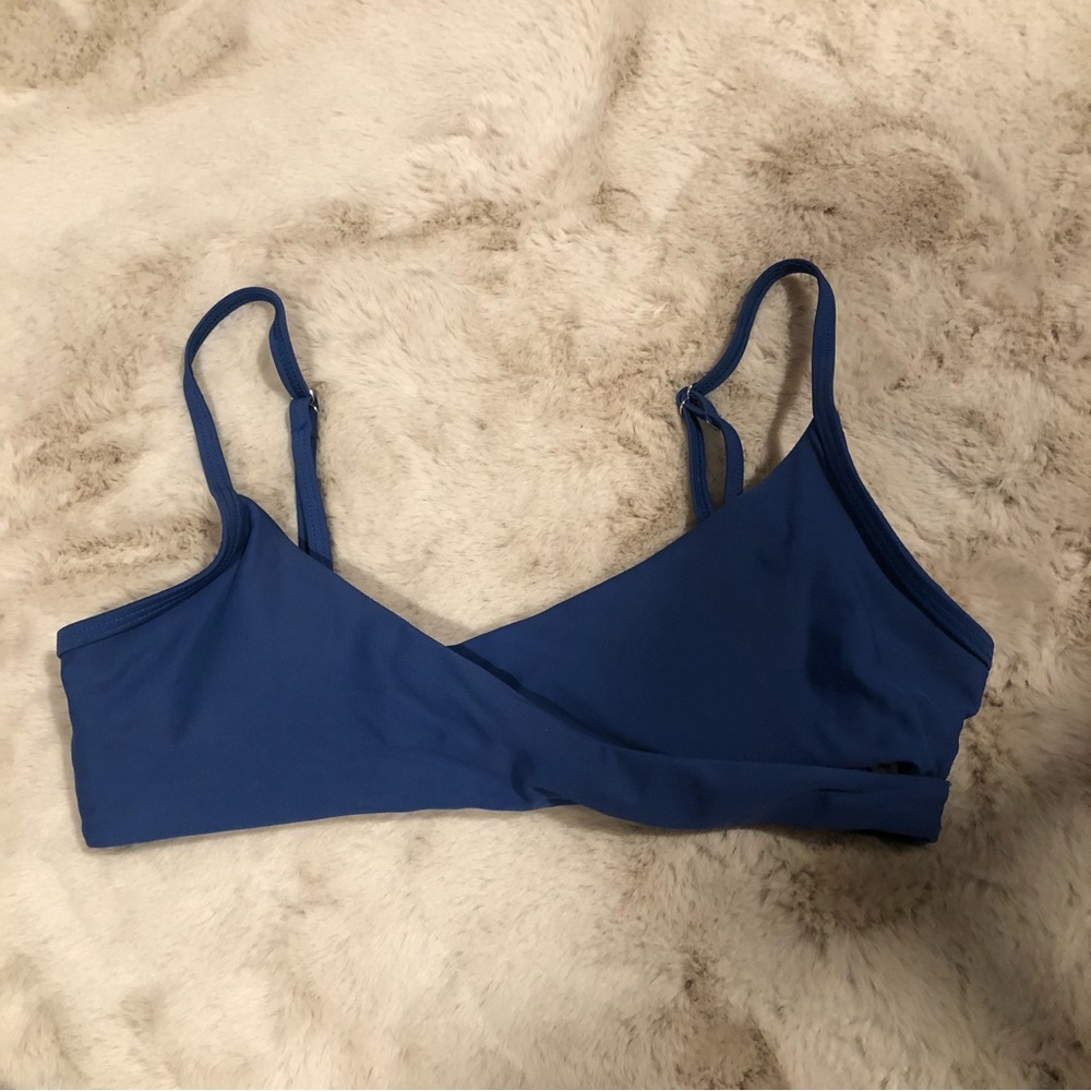 Blue Criss Cross Bikini Top